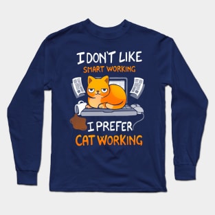 Cat Working Long Sleeve T-Shirt